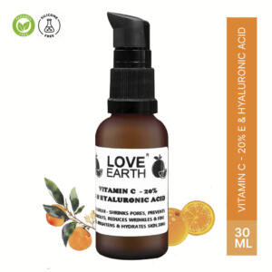 LOVE EARTH VITAMIN C 20 PERC & E HYALURONIC ACID SERUM 30ML