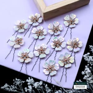 SNS 12 PCS PEARL FLOWER WITH STONES