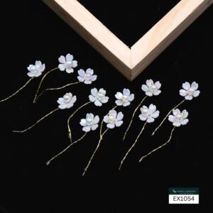 12 PCS MINI PEARL FLOWER WITH TWIST PIN